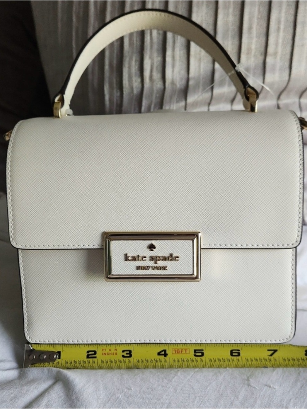 Kate Spade Reegan Cream Saffiano Leather Top handle Crossbody Tote - NWT - Picture 7 of 12